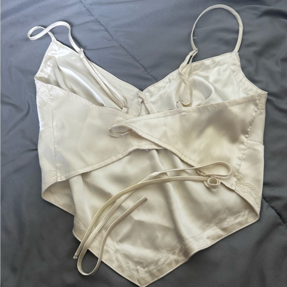 MARBLE Cream Satin Lace Chemise - Picture 4 of 4